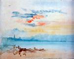 水彩大师 William Turner_View to the east from Giudecca Sun